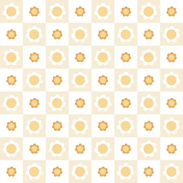 Artwork thumbnail, Retro Checkered Flower Design by Julza Art