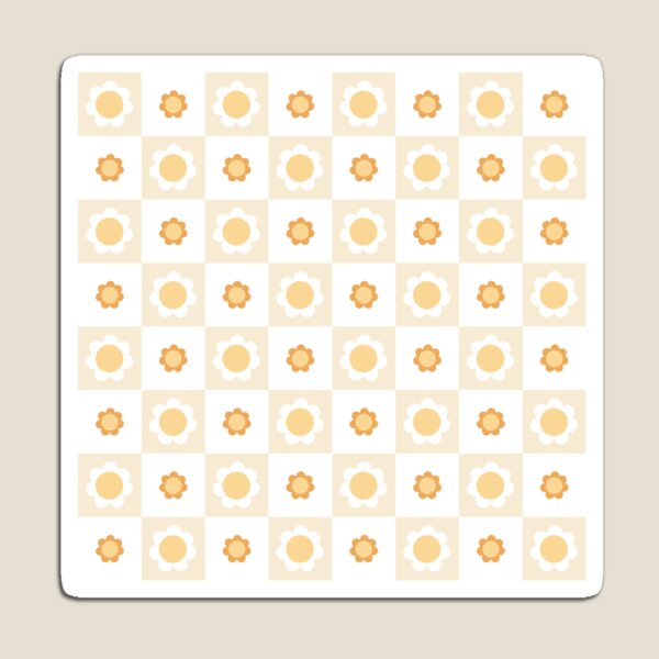 Aperçu de l'œuvre Motif floral à carreaux rétro créée et vendue par Julza Art.