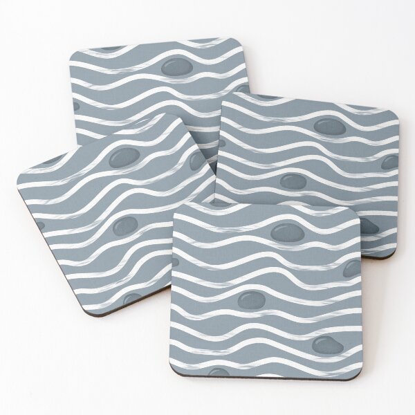Item preview, Japandi Water Flow - Modern Textured Pebble Pattern - in Dusty Blue designed and sold by chrisdembinski.