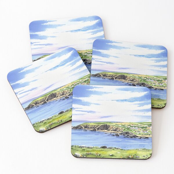 Item preview, Hope Cove from Bolt Tail(watercolour + AI） designed and sold by artsmeow.