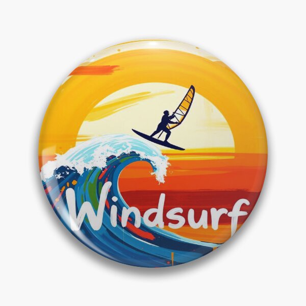 Item preview, Retro Windsurfing – Windsurfing on Waves at Vintage Sunset | Summer Ocean Water Sport. designed and sold by Ralek.