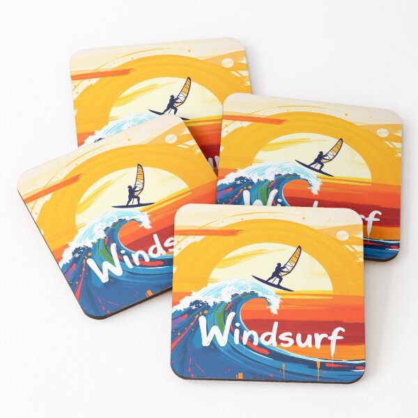 Item preview, Retro Windsurfing – Windsurfing on Waves at Vintage Sunset | Summer Ocean Water Sport. designed and sold by Ralek.