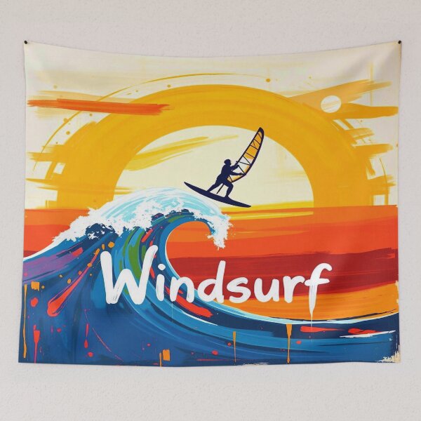 Item preview, Retro Windsurfing – Windsurfing on Waves at Vintage Sunset | Summer Ocean Water Sport. designed and sold by Ralek.