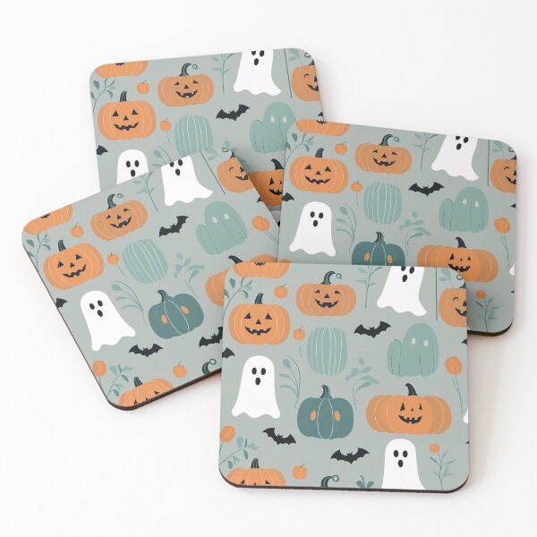 Item preview, Halloween Pattern with Pumpkins and Ghosts designed and sold by Rue Market.
