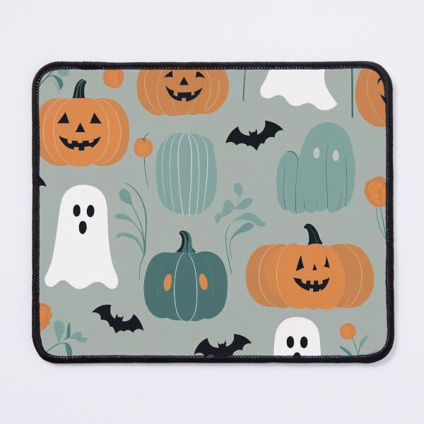 Item preview, Halloween Pattern with Pumpkins and Ghosts designed and sold by Rue Market.