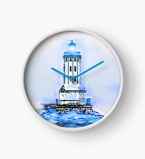 Engelstor-Leuchtturm (blau / weißes Thema) Uhr