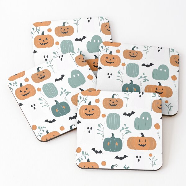 Item preview, Halloween Pattern with Pumpkins and Ghosts designed and sold by Rue Market.