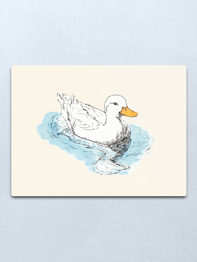 Alternate view of White Duck Metal Print