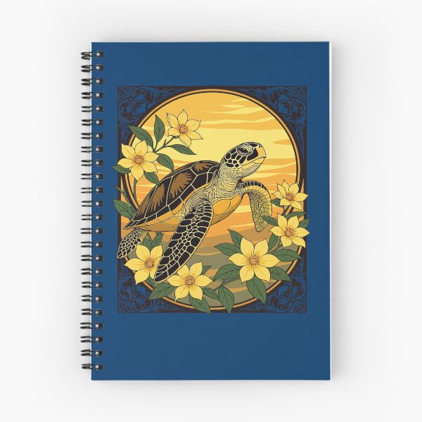 Item preview, Ocean Turtle And Yellow Gelsemium Flowers designed and sold by taiche.