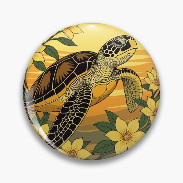 Item preview, Ocean Turtle And Yellow Gelsemium Flowers designed and sold by taiche.