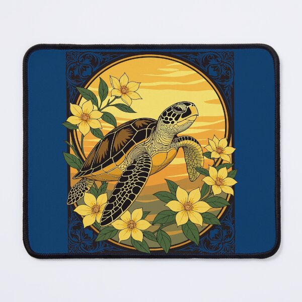 Item preview, Ocean Turtle And Yellow Gelsemium Flowers designed and sold by taiche.