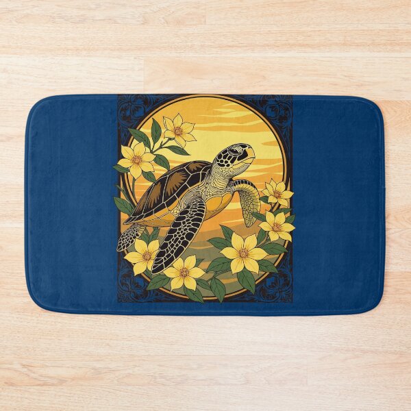 Item preview, Ocean Turtle And Yellow Gelsemium Flowers designed and sold by taiche.