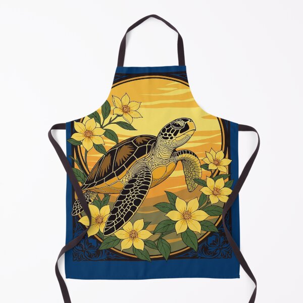 Item preview, Ocean Turtle And Yellow Gelsemium Flowers designed and sold by taiche.
