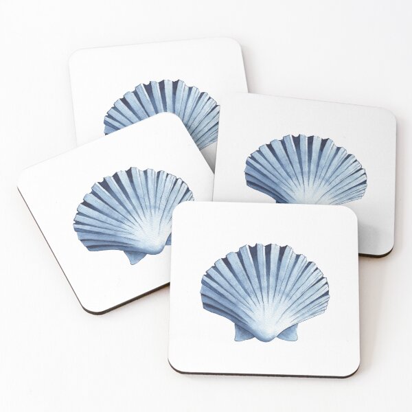 Item preview, Blue scallop sea shell designed and sold by InnaPatiutko.