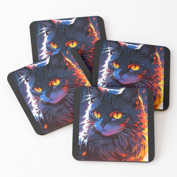 Item preview, "Epic Fiery Cat Artwork – Glowing Eyes Fantasy Cat Illustration" designed and sold by ColorSplash123.