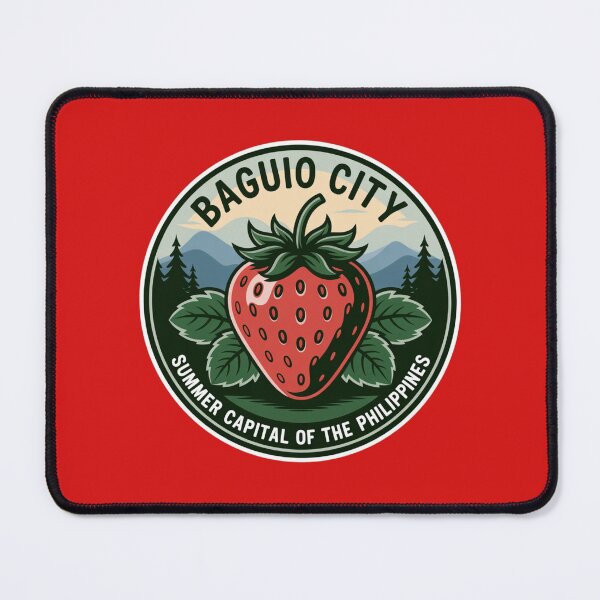 Item preview, Baguio City Strawberry & Pine Trees Badge Sticker – Summer Capital of the Philippines designed and sold by Timeless Design.