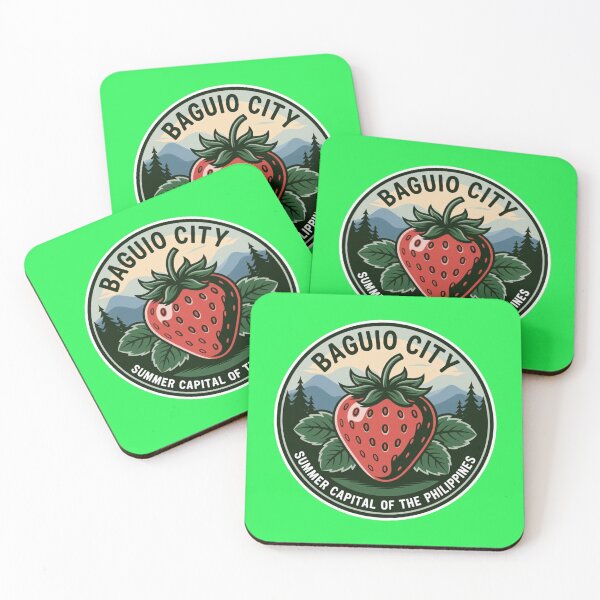 Item preview, Baguio City Strawberry & Pine Trees Badge Sticker – Summer Capital of the Philippines designed and sold by Timeless Design.