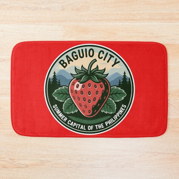 Item preview, Baguio City Strawberry & Pine Trees Badge Sticker – Summer Capital of the Philippines designed and sold by Timeless Design.