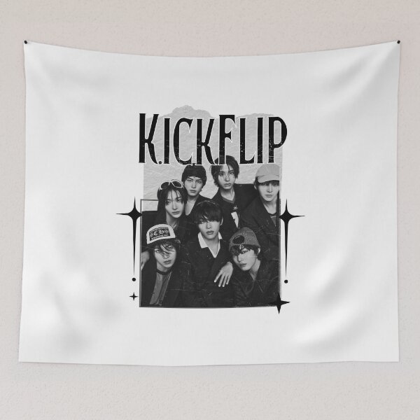 Item preview, KickFlip Kpop Boy group Scrapbook Collage Cozy Y2K Vintage Design designed and sold by HELL0WBELLO.