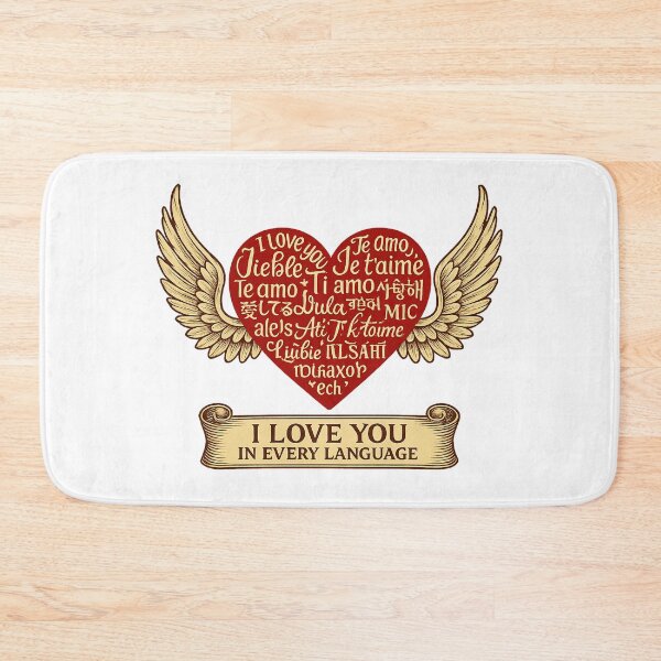 Item preview, I Love You in Every Language – Winged Heart Design designed and sold by alizo74.