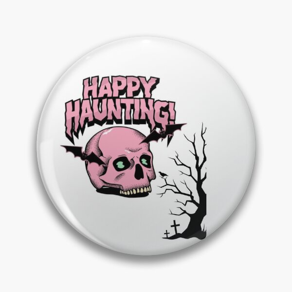 Item preview, Happy Haunting Black & Pink Skull Bats Cemetery Tree designed and sold by CertainTees Clothing & Accessories .