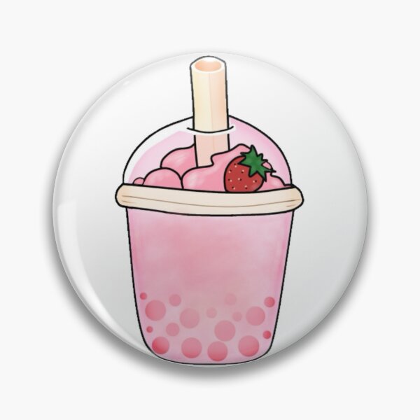 Item preview, Cute Strawberry Boba Hand-Drawn Pastel Kawaii Bubble Tea Drink designed and sold by HayaahModest.