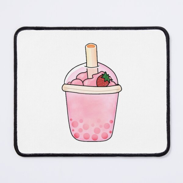 Item preview, Cute Strawberry Boba Hand-Drawn Pastel Kawaii Bubble Tea Drink designed and sold by HayaahModest.