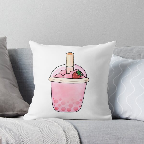 Item preview, Cute Strawberry Boba Hand-Drawn Pastel Kawaii Bubble Tea Drink designed and sold by HayaahModest.