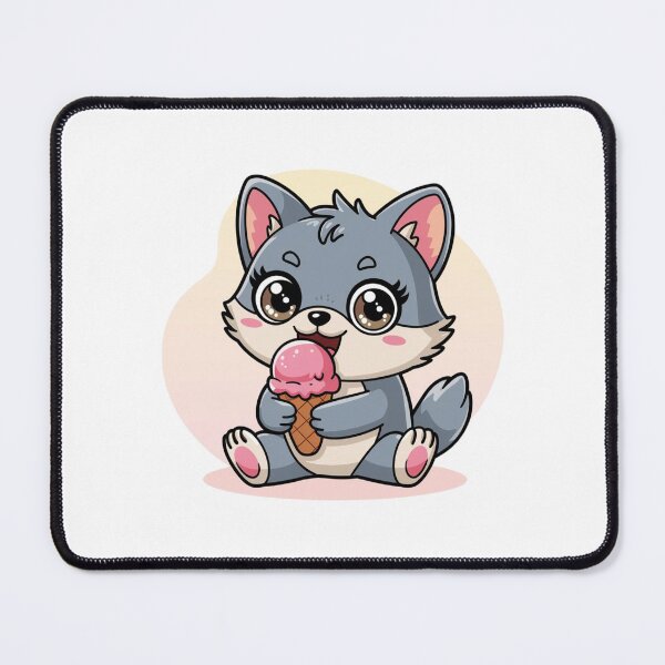 Item preview, wolf eating ice cream designed and sold by Eternalski.