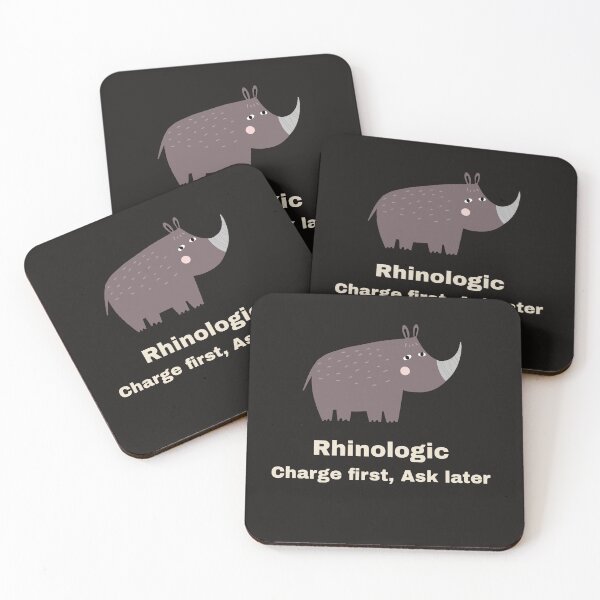 Item preview, Rhino Logic – Charge First, Ask Later- Transparent Background designed and sold by Novel Works Studio.
