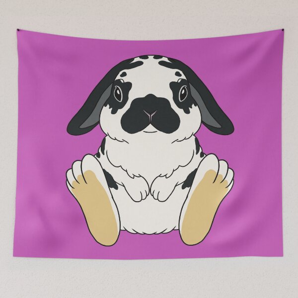 Item preview, Black and White Spotted American Fuzzy Lop Rabbit  designed and sold by tayaan.