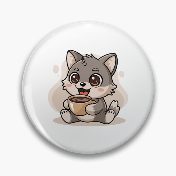 Item preview, wolf drinking coffee designed and sold by Eternalski.