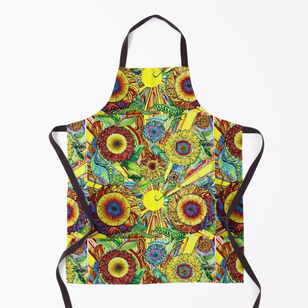 Item preview, abstract vibrant Sunflowers with radiating sun designed and sold by VIBRANTBYSHY.