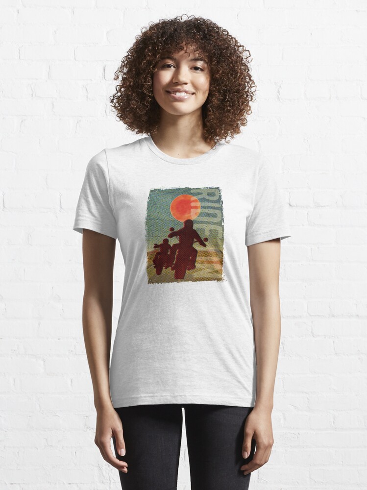Thumbnail 6 of 7, Essential T-Shirt, Bikers in the sunset designed and sold by Laurent in Long Beach, CA.