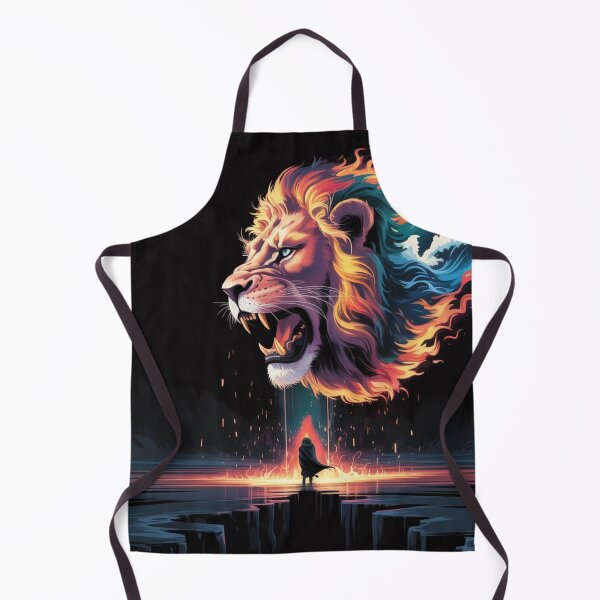 Item preview, Fiery Lion Spirit – Epic Fantasy Warrior and Animal Power Art designed and sold by dortmond.