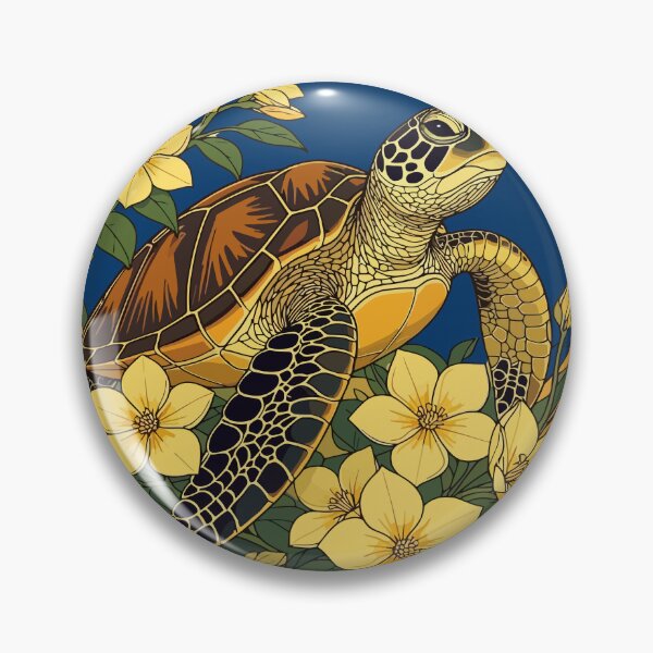 Item preview, Marine Turtle And Yellow Gelsemium Flowers designed and sold by taiche.