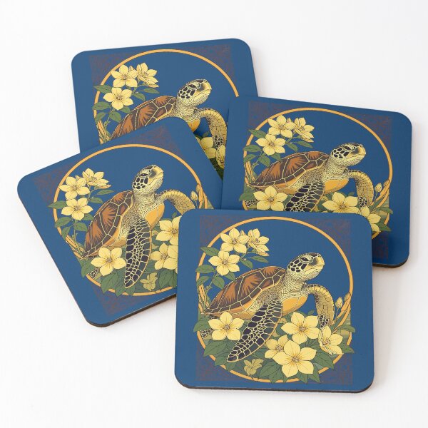 Item preview, Marine Turtle And Yellow Gelsemium Flowers designed and sold by taiche.