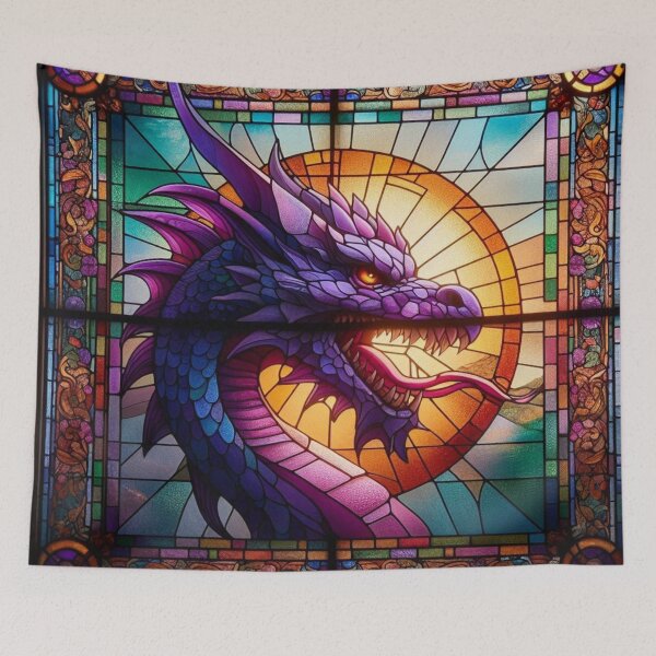 Item preview, Purple Stained Glass Dragon designed and sold by FairytalePress.