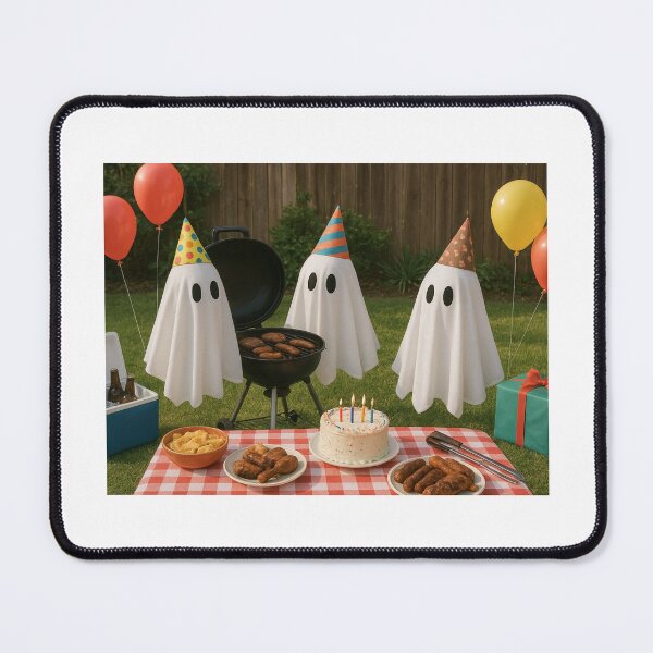 Item preview, Spooky Ghost Celebration Barbeque Party happy birthday gift cute quirky funny halloween designed and sold by CheeseBlueprint.