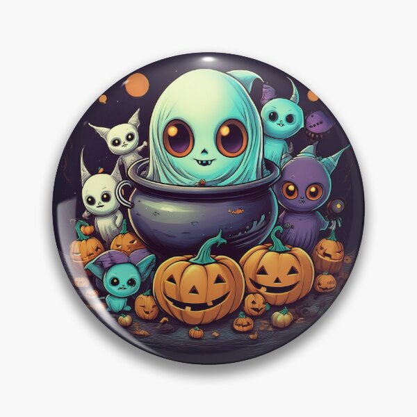 Item preview, Alien Halloween: A vibrant and spooky design with aliens, pumpkins, bats and alien cats  designed and sold by Camel & Quirk.