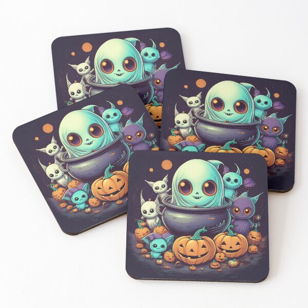 Item preview, Alien Halloween: A vibrant and spooky design with aliens, pumpkins, bats and alien cats  designed and sold by Grang Art Artistic Designs.