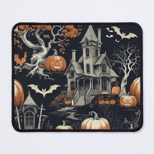 Item preview, Halloween Pattern with Pumpkins and Ghosts designed and sold by Rue Market.