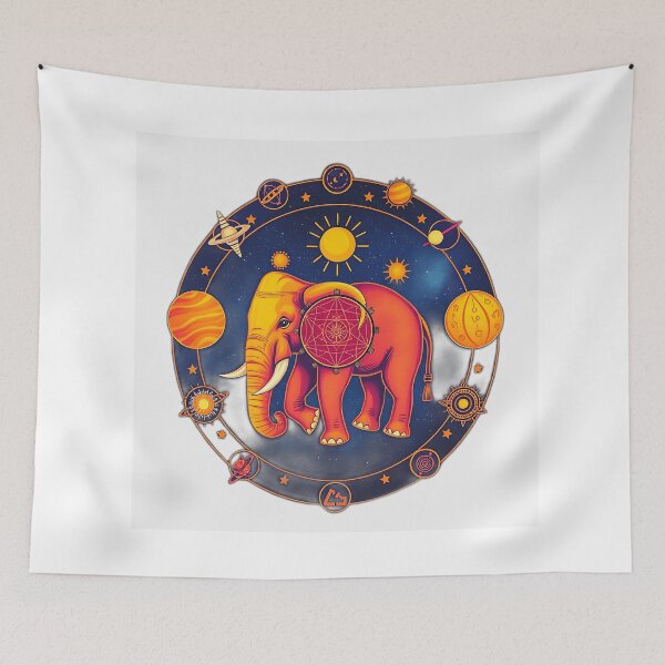 Item preview, Cosmic Elephant and Planetary Symbols designed and sold by sharon1210.