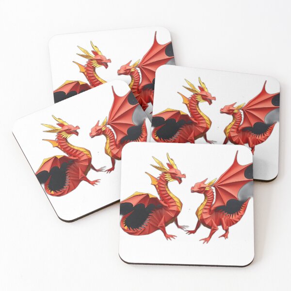 Item preview, Cosmic Origami Dragons in Red and Gold designed and sold by sharon1210.