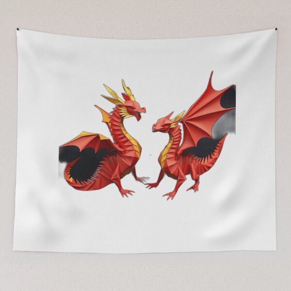 Item preview, Cosmic Origami Dragons in Red and Gold designed and sold by sharon1210.