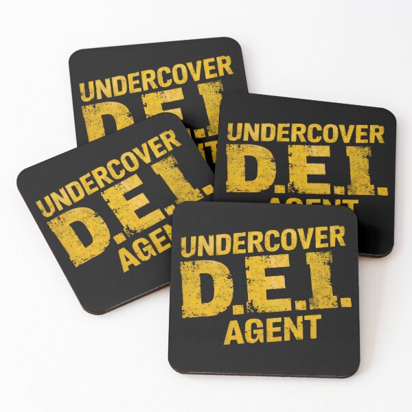 Item preview, UNDERCOVER DEI AGENT bold yellow text on black distressed design edgy striking t-shirt wear it proud stand out mystery intrigue designed and sold by Brian Hibbs.