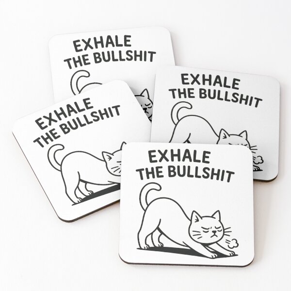 Item preview, Exhale the Bullsh*t – Downward Dog Yoga Cat Design designed and sold by jelonkaa.
