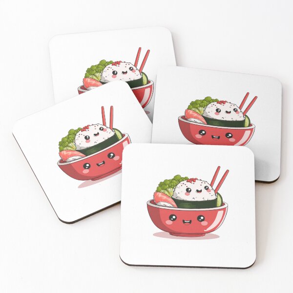 Item preview,  Cute Kawaii Sushi Bowl – Japanese Food Cartoon designed and sold by PinkBossStudio.