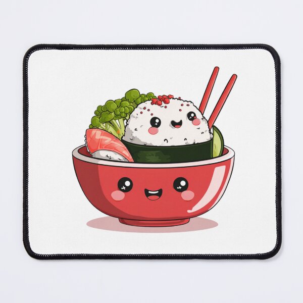 Item preview, Cute Kawaii Sushi Bowl – Japanese Food Cartoon designed and sold by PinkBossStudio.