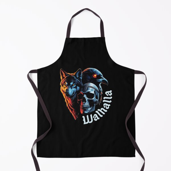 Item preview, Valhalla Viking skull with wolf and raven-Viking designed and sold by Zerberus71.